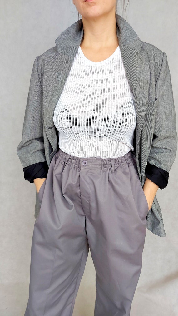 Vintage Kookai Jacket Gray Jacket Large Size Jacket Gray Etsy