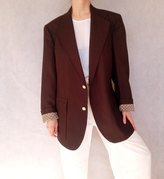 Vintage 1980's Chocolate Brown Jacket, Oversized B