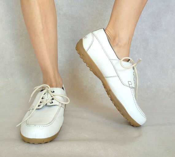 Vintage Bally Golf Shoes, 80s White Shoes, US 10,