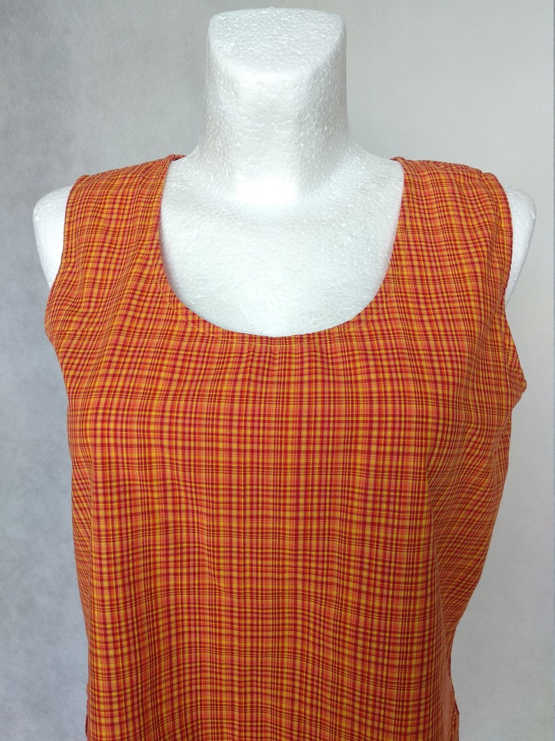 Vintage Orange Top 80s Maternity Blouse Sleeveless Top Medium Vest Top Pregnancy Blouse Loose Vest Top Retro Viscose Top