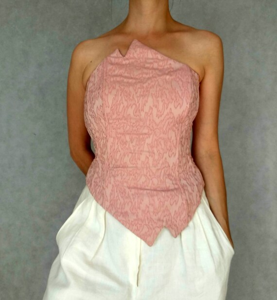 Vintage Corset Top, Ruis Collection Corset, Pink S