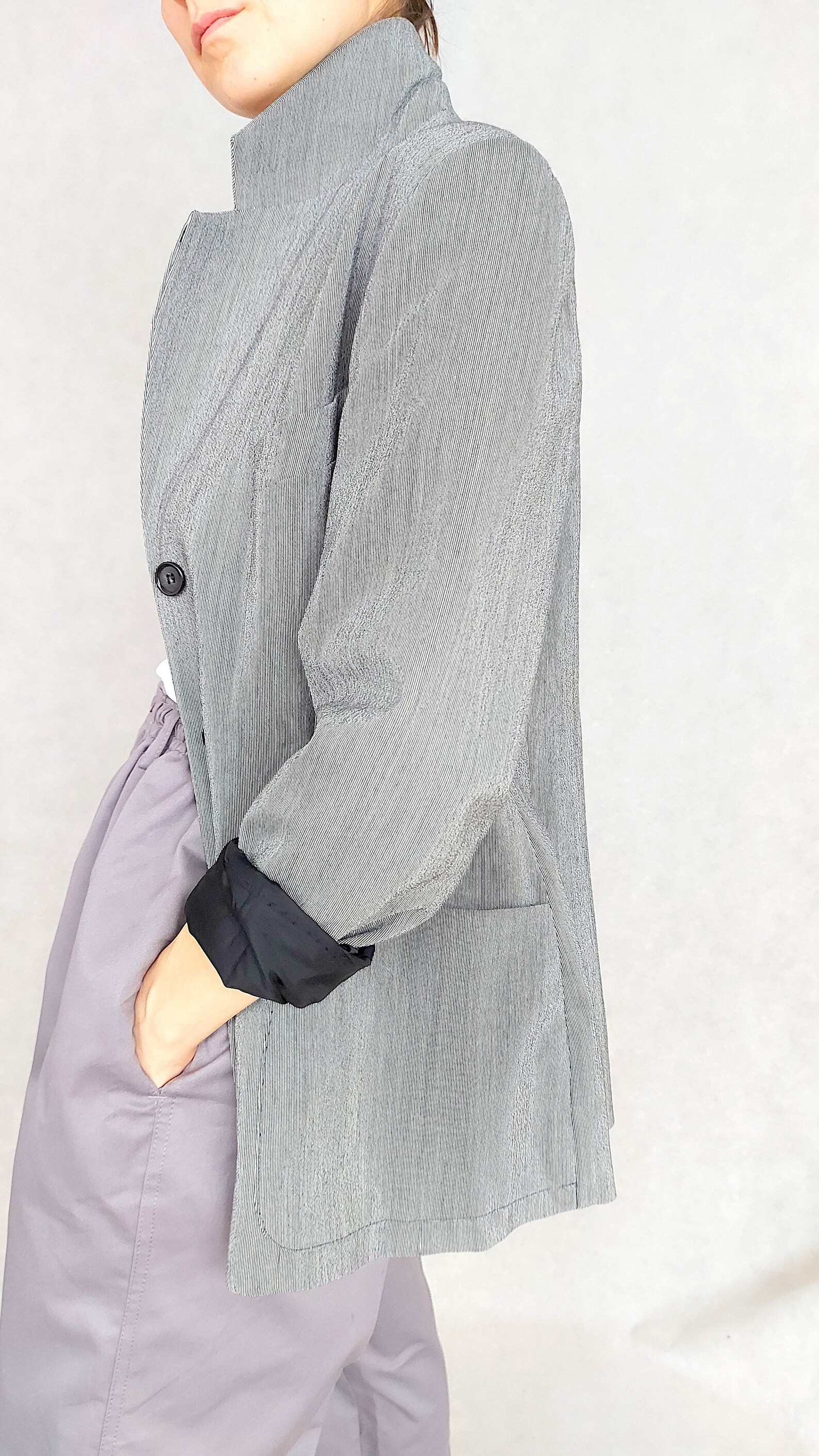 Vintage Kookai Jacket Gray Jacket Large Size Jacket Gray Etsy