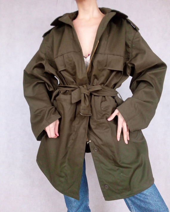 Vintage Army Military Green Parka Jacket, Original