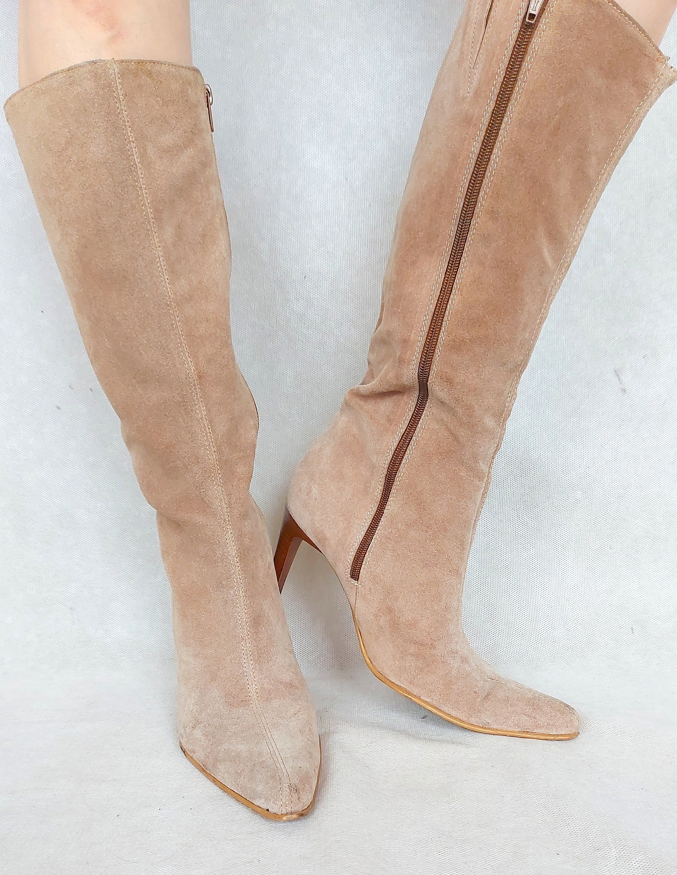 wildlederstiefel beige damen