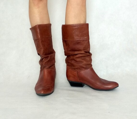 leather slouch boots uk