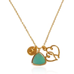 Marzo Birthstone Regalo de cumpleaños, Collar colgante aguamarina, Collar de piedra de nacimiento aguamarina para novia, Regalo de cumpleaños de marzo para mamá