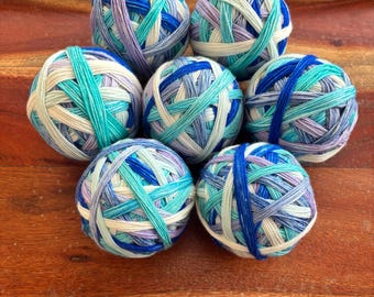 BFL Sock, December Color of the Month, Hand Dyed Yarn, Self Striping Yarn, Hand Dyed Sock Yarn, fingering weight mystery