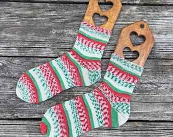 Hand Knit Socks - Knit Socks- Wool Socks- Adult Socks - Hand Dyed Yarn Socks - Men's 10.5-11.5