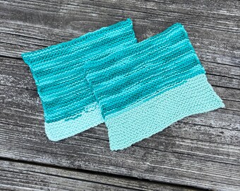 Hand Knit Dishcloths, Cotton Dishcloths, Set of Dishcloths