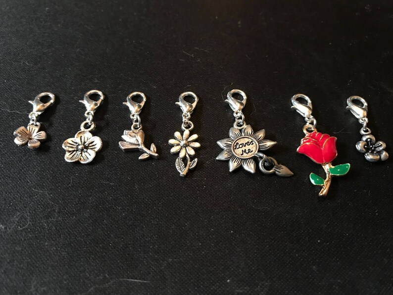Locking Stitch Markers Crochet Stitch markers Crochet Markers Knitting notions Removeable Marker Spring nature Progress Keepers