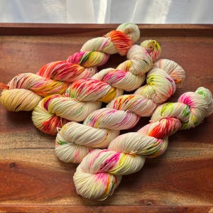Sock, March, Mystery Speckle Skein, Ready to Ship, Hand Dyed Sock Yarn, Hand Dyed Yarn, Fingering Weight Yarn, Indie Dyed yarn,Speckled Yarn