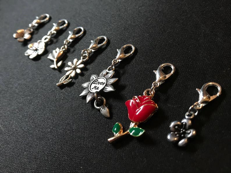 Locking Stitch Markers Crochet Stitch markers Crochet Markers Knitting notions Removeable Marker Spring nature Progress Keepers