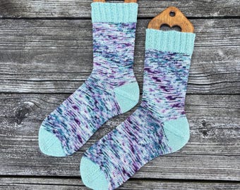 Hand Knit Socks - Knit Socks- Wool Socks- Adult Socks - Hand Dyed Yarn Socks - Womens 9-10.5