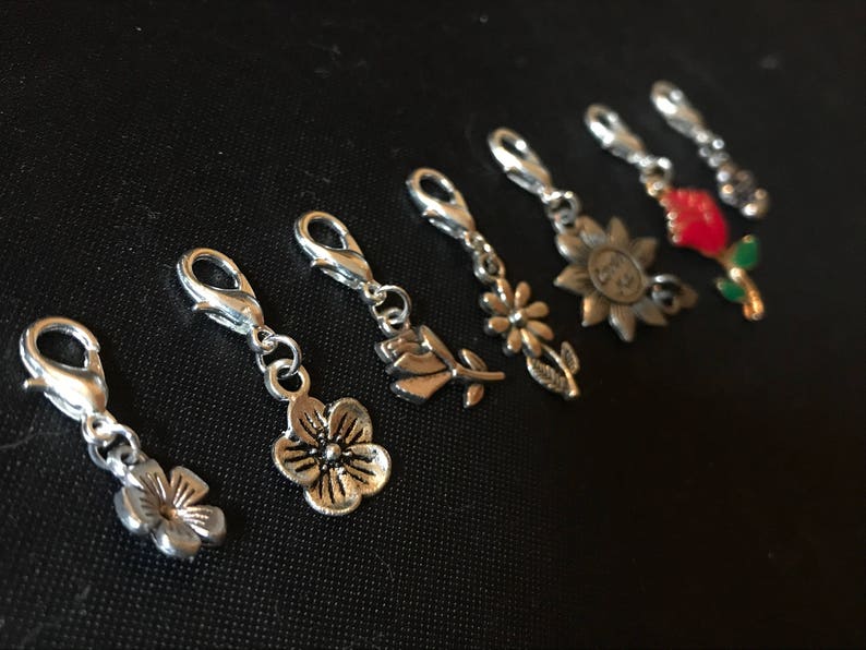 Locking Stitch Markers Crochet Stitch markers Crochet Markers Knitting notions Removeable Marker Spring nature Progress Keepers