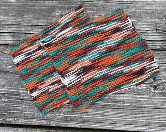 Hand Knit Dishcloths, Cotton Dishcloths, Set of Dishcloths