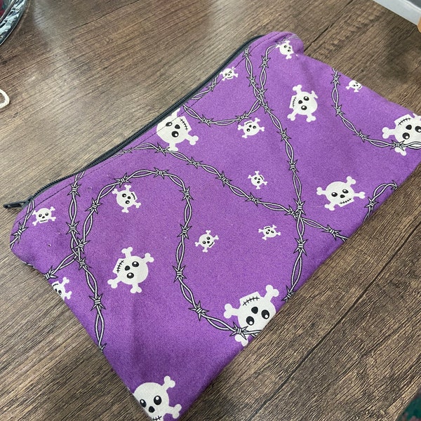 DESTASH - Notions Pouch - Purple Skull Notions bag