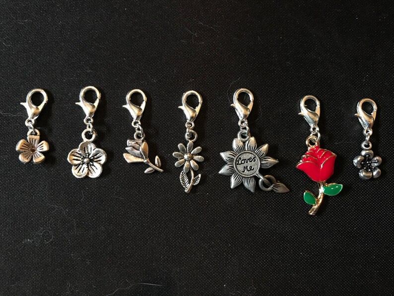 Locking Stitch Markers Crochet Stitch markers Crochet Markers Knitting notions Removeable Marker Spring nature Progress Keepers
