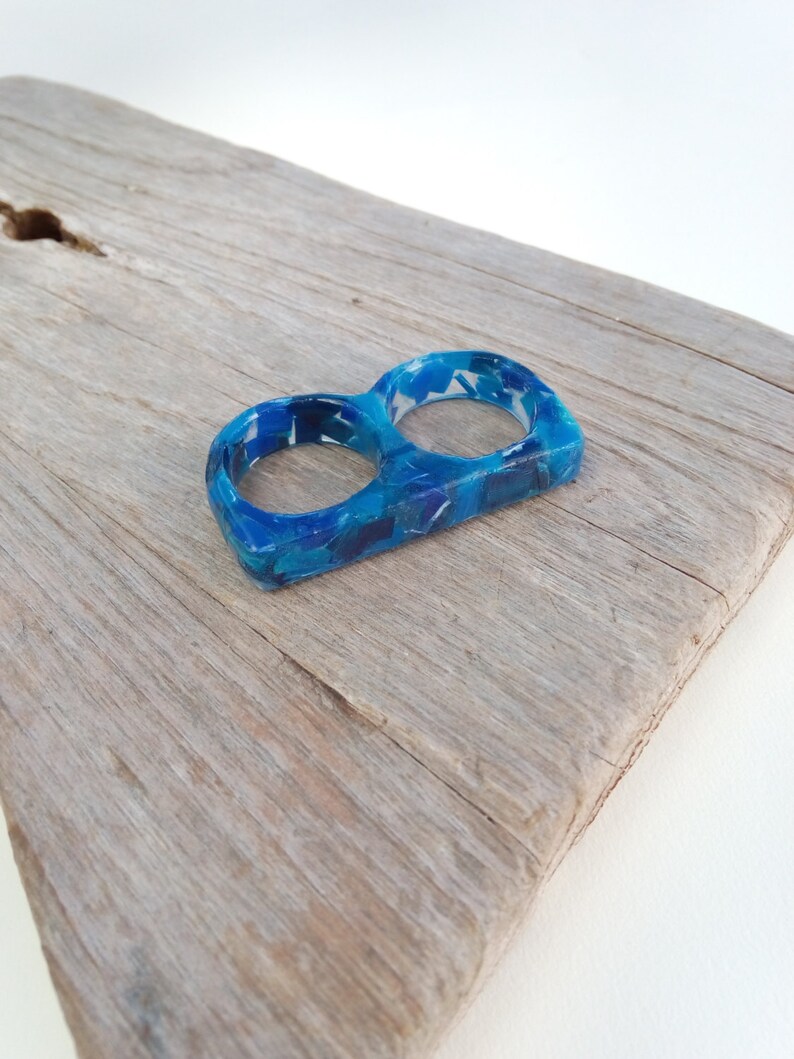 Double Ring Bermuda Pink Sand Jewelry Bermuda Sand Jewelry Etsy