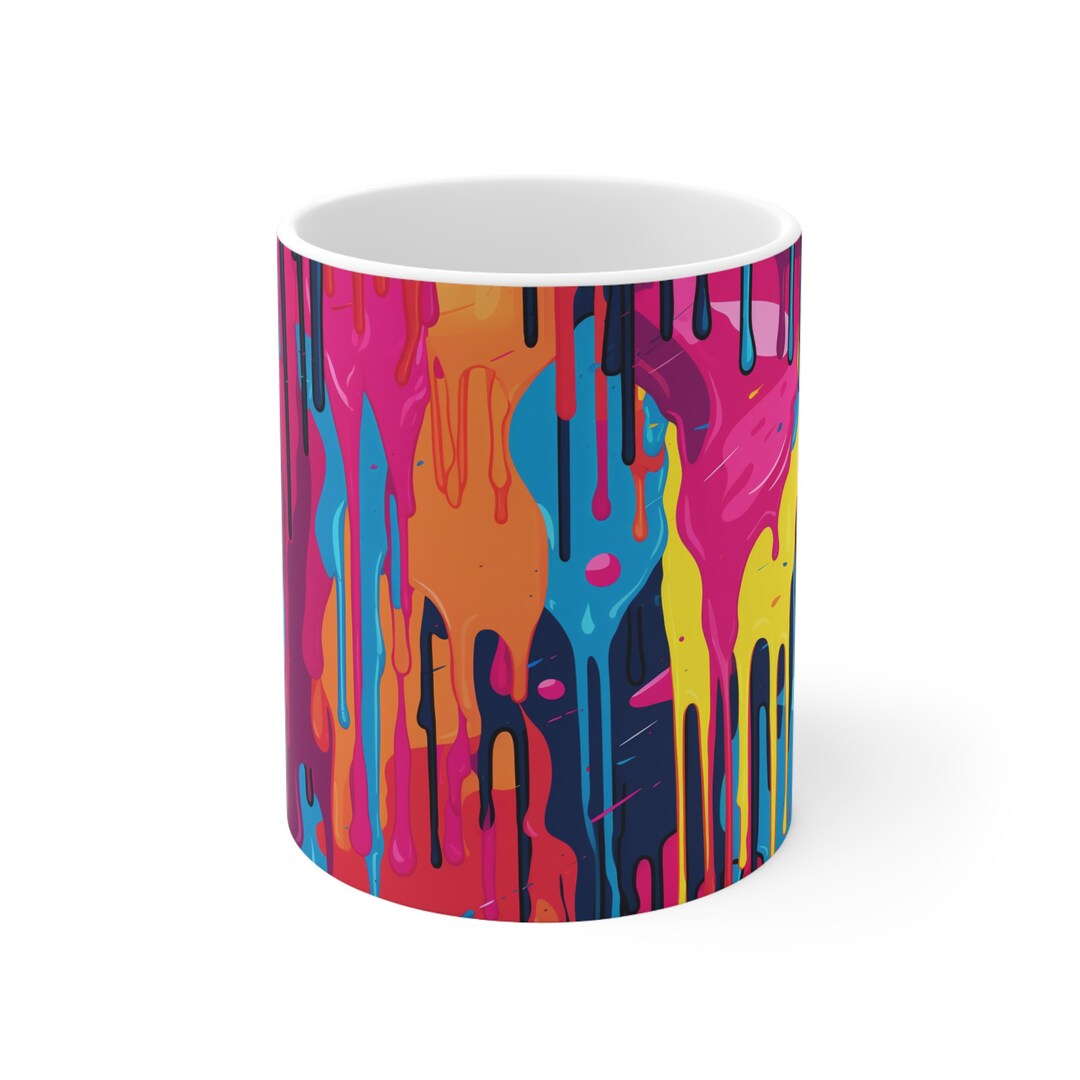 Graffiti Paint Drip Mug 11oz 0.33 L Etsy