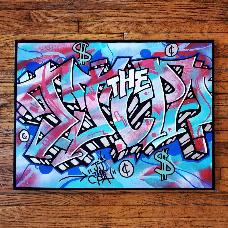 Custom Name Graffiti Canvas Wall Art Personalized Name Sign Etsy