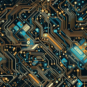 PNG Seamless Patterns Circuit Board  Vibrant Digital Paper 5 Designs  Tile