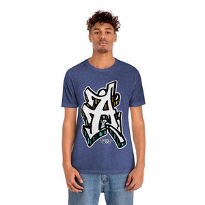 Graffiti Letter A Initial Shirt by Orikal Uno Unisex Jersey Short Sleeve Tee