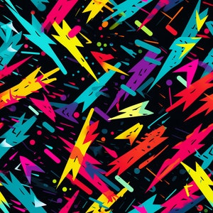 PNG Seamless Patterns Graffiti Wall Arrow Graffiti Digital Paper 4 Designs    Colorful Graffiti Tile
