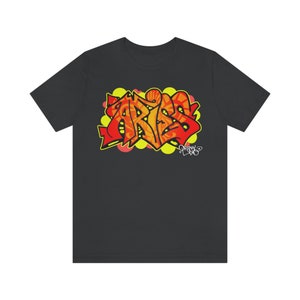 Aries Shirt Graffiti Tee Astrology Short Sleeve by Orikal Uno image 5