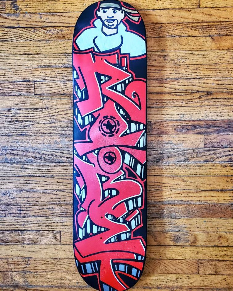 Custom Graffiti Skateboard Deck Painted Personalized Full Graphic Graffiti Name Wall Art Or Fully Built And Rideable With Trucks, Wheels image 6