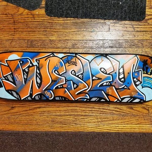 Custom Graffiti Skateboard Deck Painted Personalized Full Graphic Graffiti Name Wall Art Or Fully Built And Rideable With Trucks, Wheels image 7