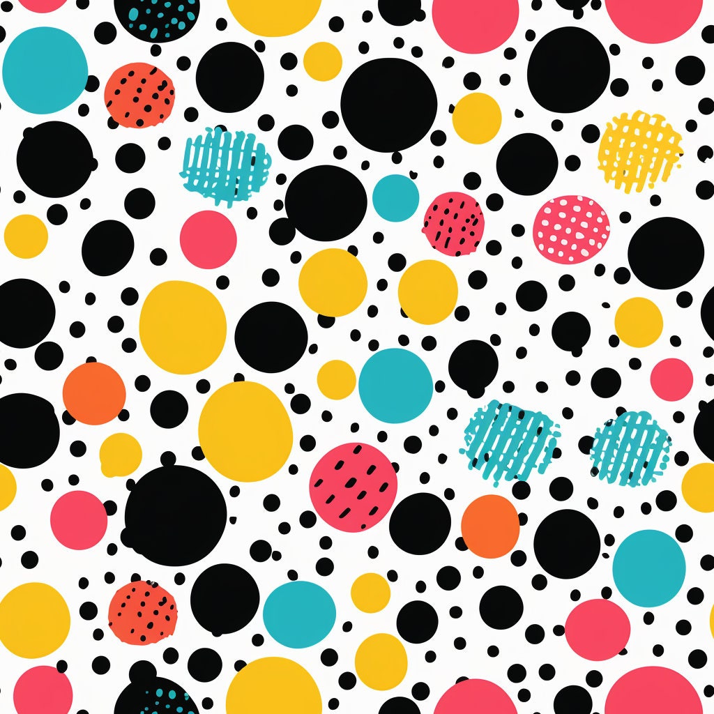 PNG Seamless Patterns Polka Dots  Graffiti Digital Paper 5 Designs  Graffiti Tile