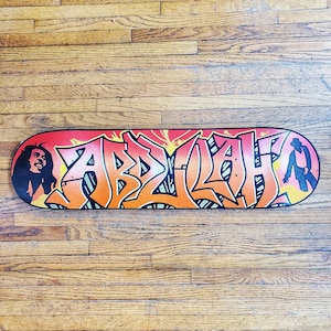 Custom Graffiti Skateboard Deck Painted Personalized Full Graphic Graffiti Name Wall Art Or Fully Built And Rideable With Trucks, Wheels image 8