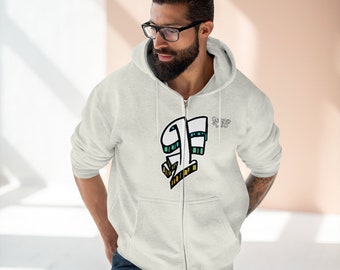 Graffiti Letter F Initial Hooded Sweater by OrikaI Uno Unisex Premium Full Zip Hoodie
