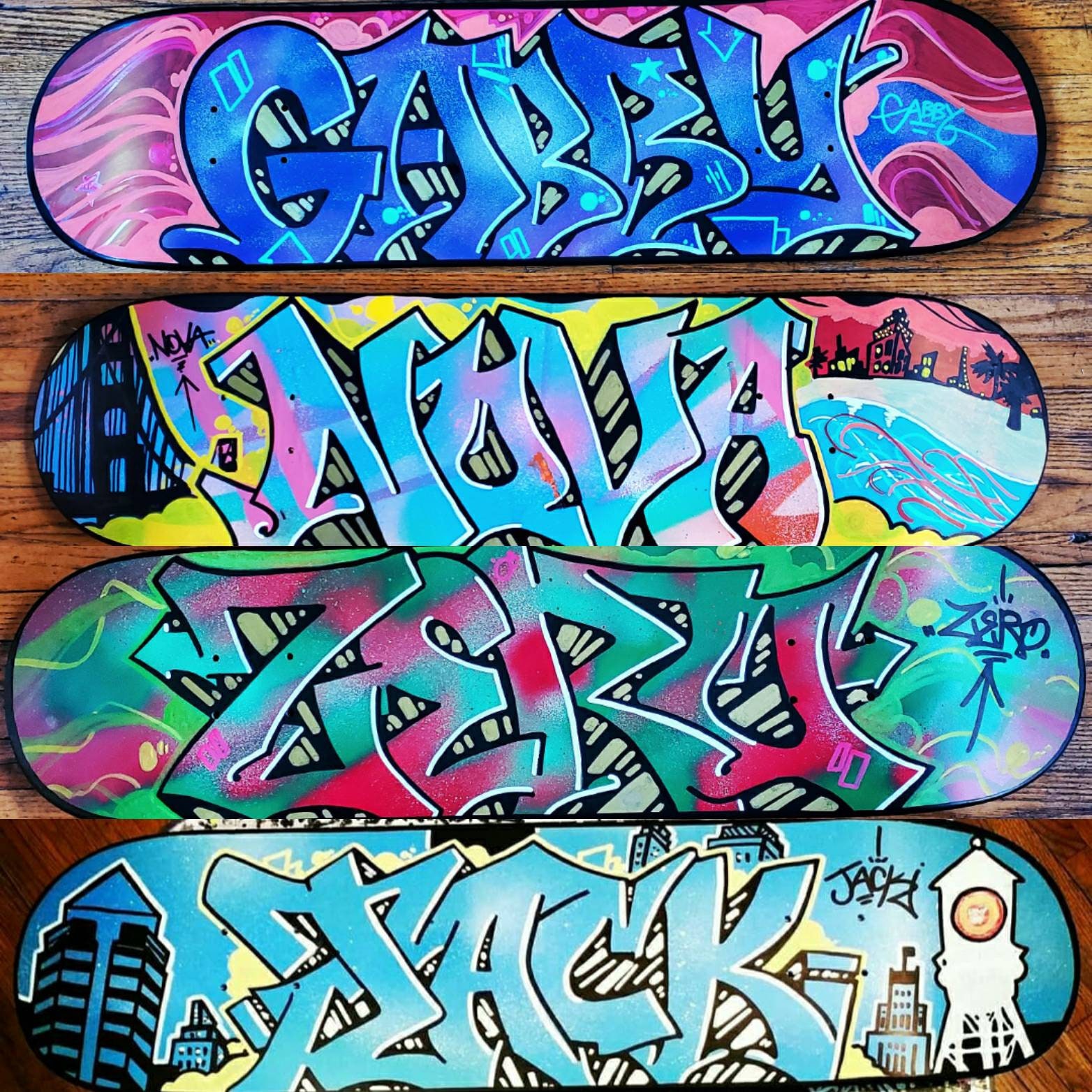 Custom Graffiti Skateboard Deck Buy 3 Get 1 Free Bulk Custom Etsy