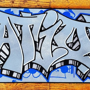 "Mationg" custom painted graffiti canvas by Orikal Uno of Graff Roots Media - 12x36"