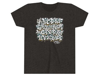 Youth Size Graffiti Alphabet Shirt (2022) by Orikal Uno Unisex Short Sleeve Tee