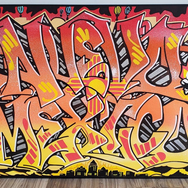 Graffiti Canvas Art Mural Etsy