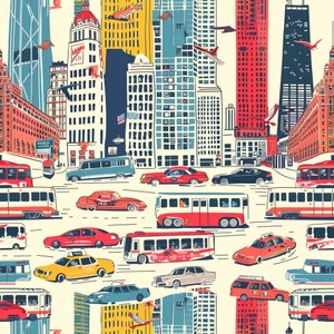 PNG Seamless Patterns Chicago Digital Paper 5 Designs Piastrelle colorate