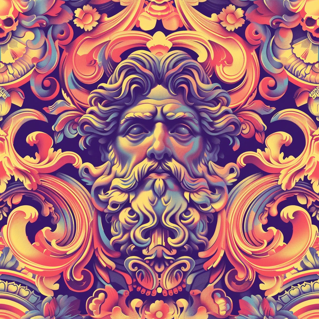 PNG Seamless Patterns the Gods Detailed Digital Paper 5 Designs ...