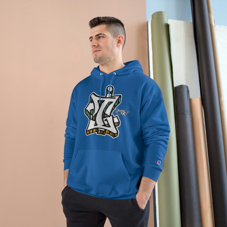 Graffiti Letter I Initial Hooded Sweater by OrikaI Uno Fleece Hoodie Sweatshirt With Huge Spacious Pocket image 8