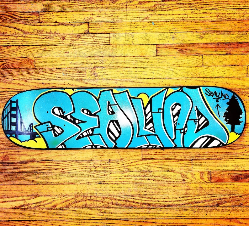 Custom Graffiti Skateboard Deck Painted Personalized Full Graphic Graffiti Name Wall Art Or Fully Built And Rideable With Trucks, Wheels image 10