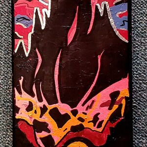 "Blood Moon" custom painted graffiti skateboard painted by Orikal Uno of Graff Roots Media