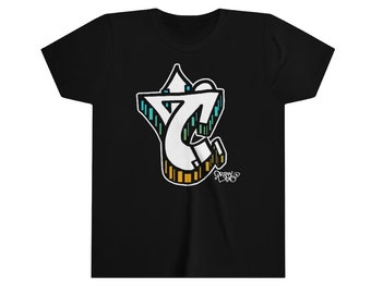 Youth Size Graffiti Letter C Initial Shirt by Orikal Uno Short Sleeve Tee