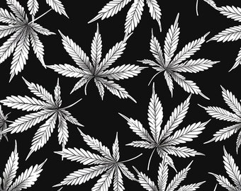 Seamless Patterns - Marijuana Weed Leaf Pattern Digital Paper - 5 Designs - Monochrome Graffiti Patterns - PNGS