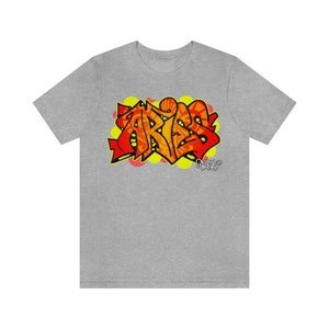 Aries Shirt Graffiti Tee Astrology Short Sleeve by Orikal Uno image 3