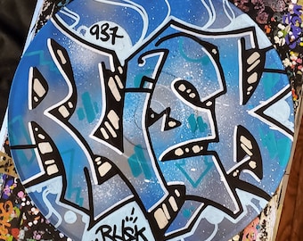 Custom Graffiti Record Vinyl Painted Personalized Name Sign Street Art Spray Paint Acrylic Gift DJ Custom Slipmat Decoration