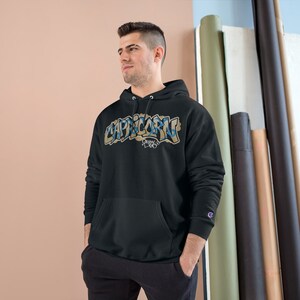 Capricorn Graffiti Hoodie Champion Pullover Hooded Sweater by OrikaI Uno Fleece Sweatshirt With Huge Spacious Pocket image 3