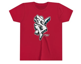 Youth Size Graffiti Letter S Initial Shirt by Orikal Uno Short Sleeve Tee