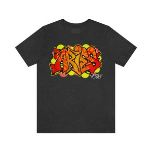 Aries Shirt Graffiti Tee Astrology Short Sleeve by Orikal Uno image 6