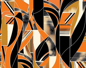 Seamless Patterns - Graffiti Art Deco - Digital Scrapbook Paper - 5 Designs - Sewing Pattern Designs - PNGs - Repeating Pattern Tiles